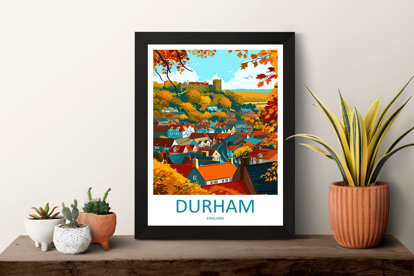 Durham Travel Print Wall Art Durham Wall Hanging Home Décor Durham Gift Art Lovers England Art Lover Gift Durham Travel Art Gift
