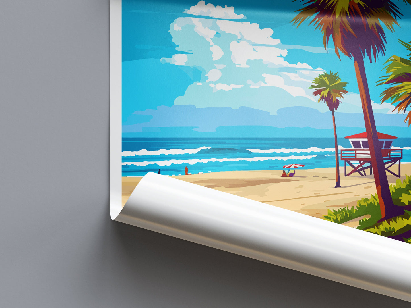 Huntington Beach Travel Print Wall Art Huntington Beach Wall Hanging Home Décor Huntington Beach Gift Art Lovers California Art Lover Gift