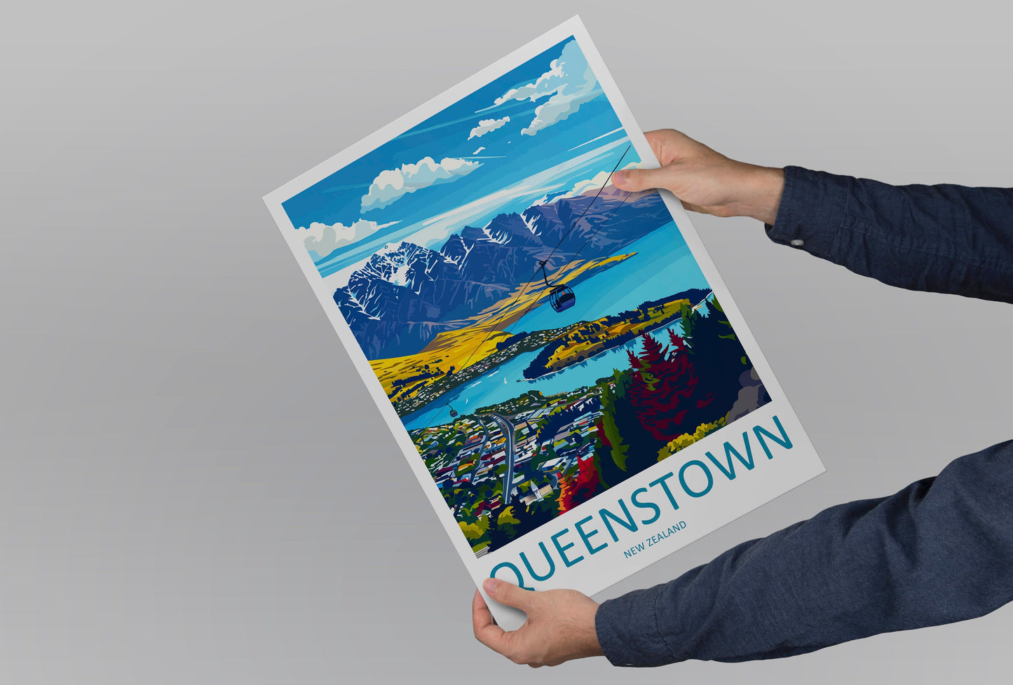 Queenstown Travel Print Wall Art Queenstown Wall Hanging Home Décor Queenstown Gift Art Lovers New Zealand Art Lover Gift Print Queenstown