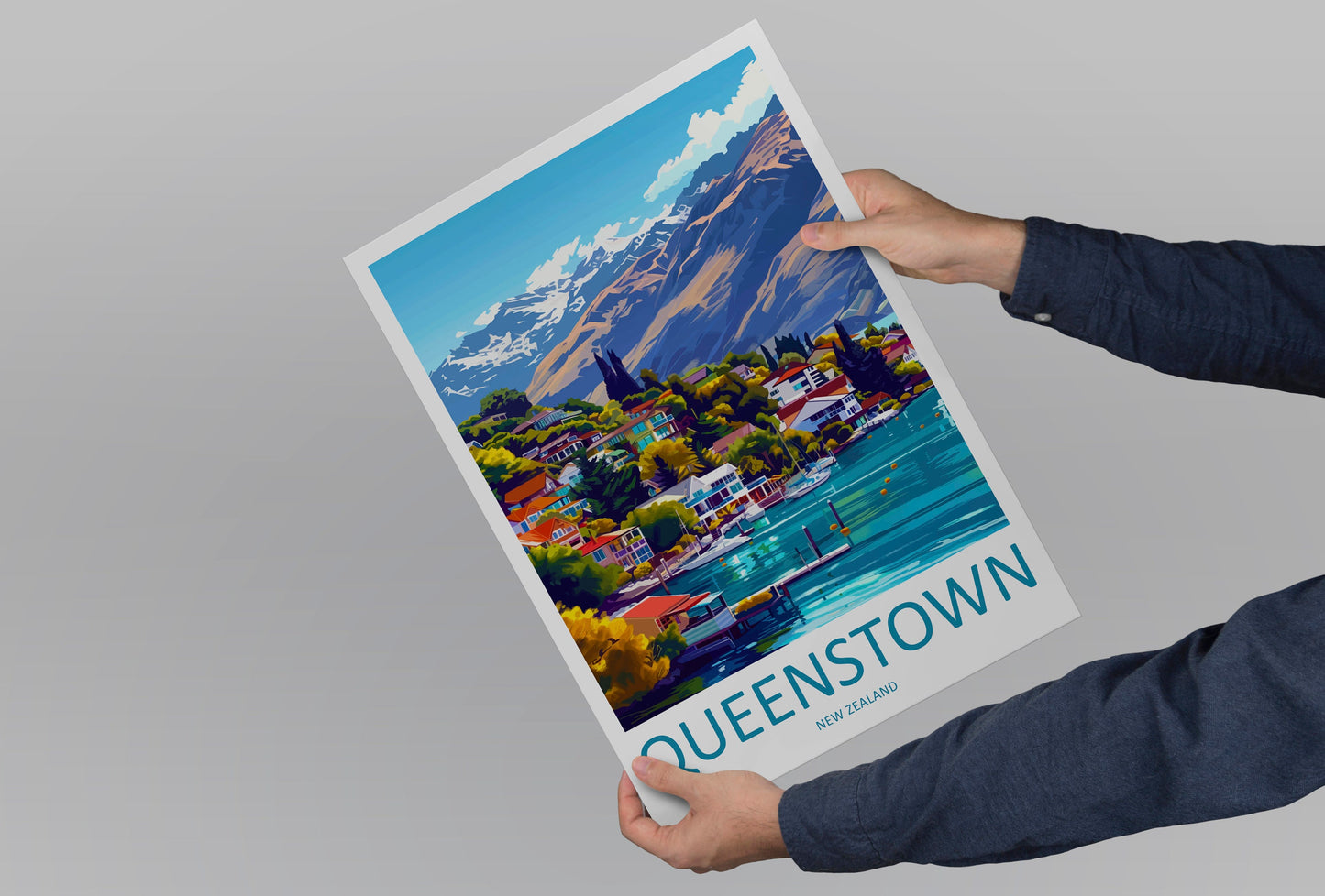 Queenstown Travel Print Wall Art Queenstown Wall Hanging Home Décor Queenstown Gift Art Lovers New Zealand Art Lover Gift Print Queenstown