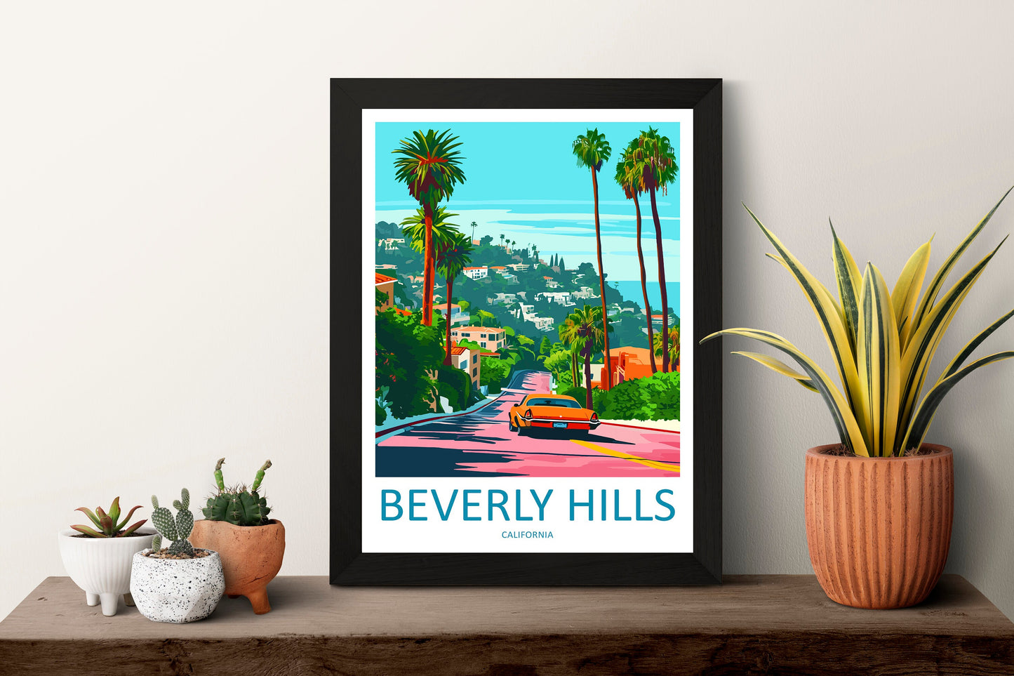 Beverly Hills Travel Print Wall Art Beverly Hills Wall Hanging Home Décor Beverly Hills Gift Art Lovers California Lover Gift Beverly Hills