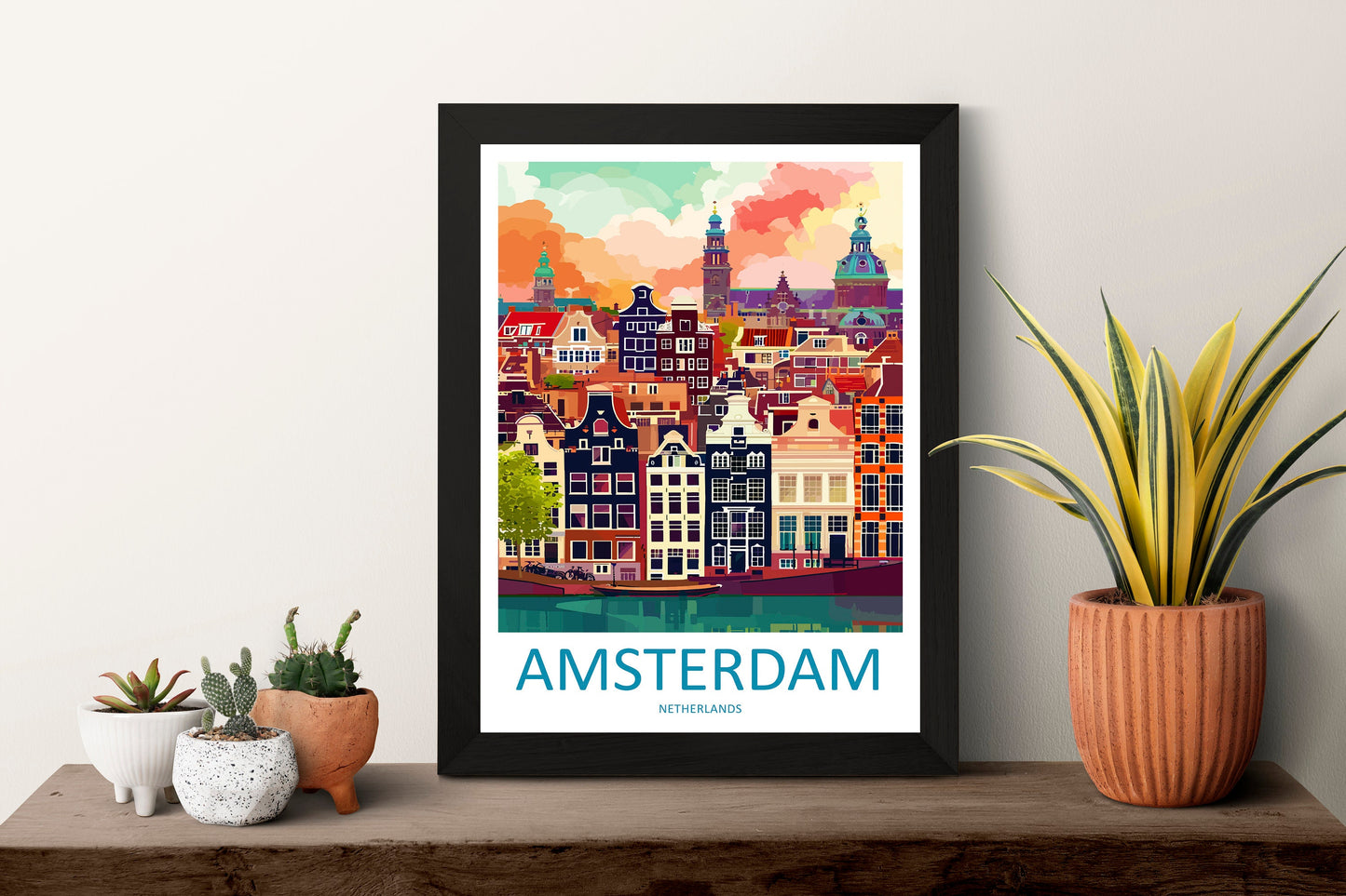 Amsterdam Travel Print Wall Art Amsterdam Wall Hanging Home Décor Amsterdam Gift Art Lovers Netherlands Art Lover Gift Amsterdam Decor