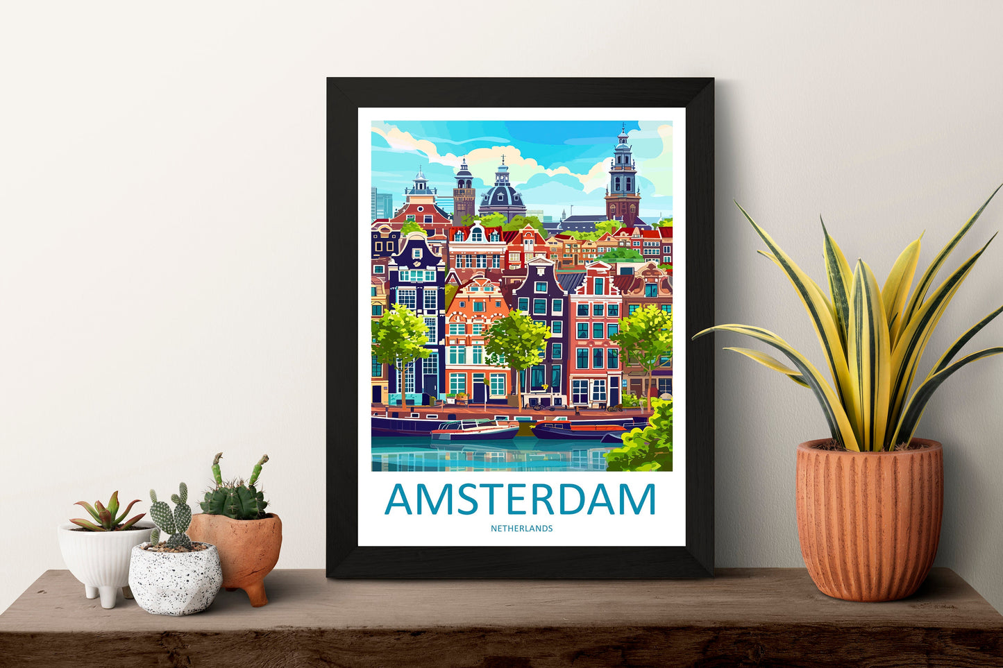 Amsterdam Travel Print Wall Art Amsterdam Wall Hanging Home Décor Amsterdam Gift Art Lovers Netherlands Art Lover Gift Amsterdam Decor