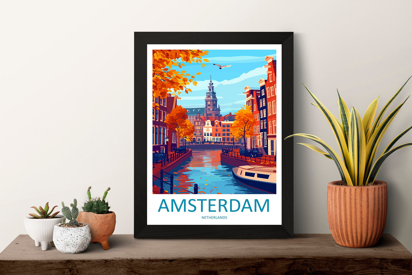Amsterdam Travel Print Wall Art Amsterdam Wall Hanging Home Décor Amsterdam Gift Art Lovers Netherlands Art Lover Gift Amsterdam Decor