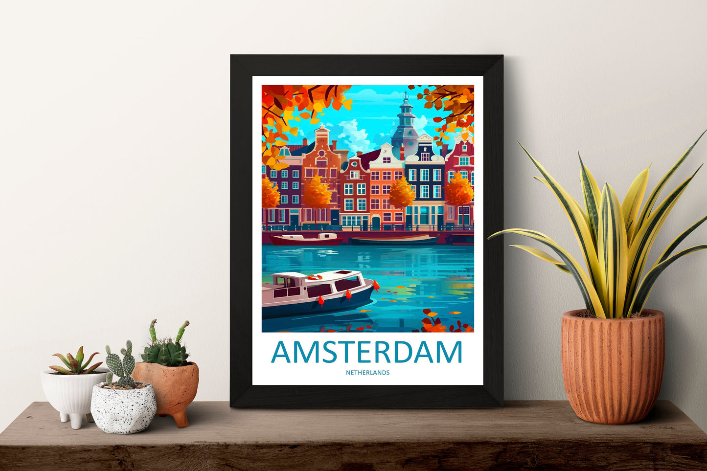 Amsterdam Travel Print Wall Art Amsterdam Wall Hanging Home Décor Amsterdam Gift Art Lovers Netherlands Art Lover Gift Amsterdam Decor