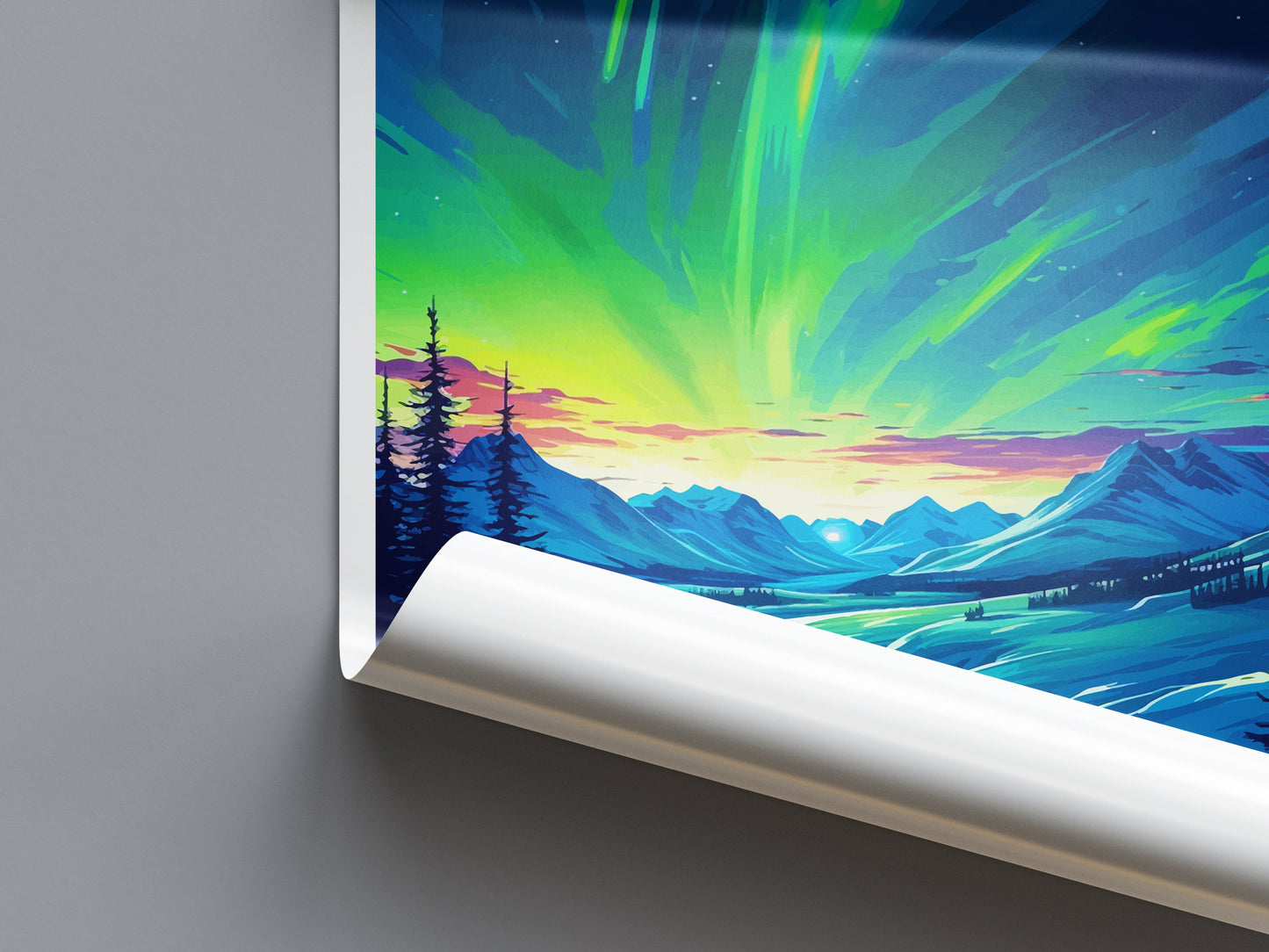Northern Lights Travel Print Wall Art Aurora Borealis Wall Hanging Home Décor Aurora Borealis Gift Art Lovers Iceland Art Lover Gift Decor