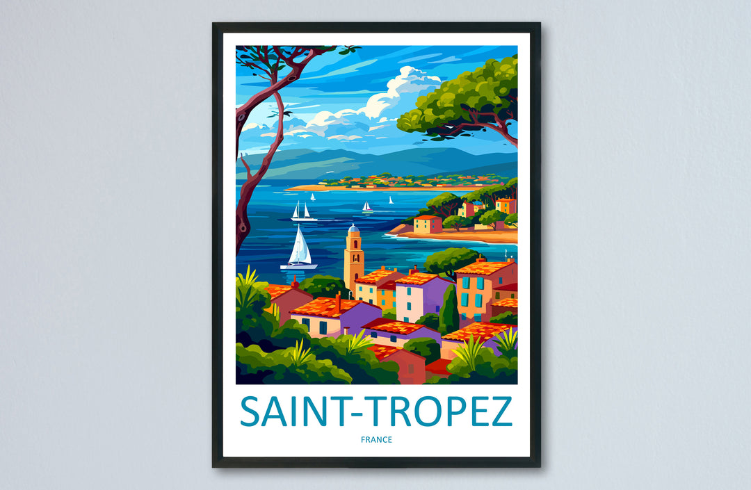 Saint-Tropez Print Saint-Tropez Home Decor Cityscape Art Print Saint-Tropez Wall Art Travel Enthusiast Gift Wall Hanging Saint-Tropez France