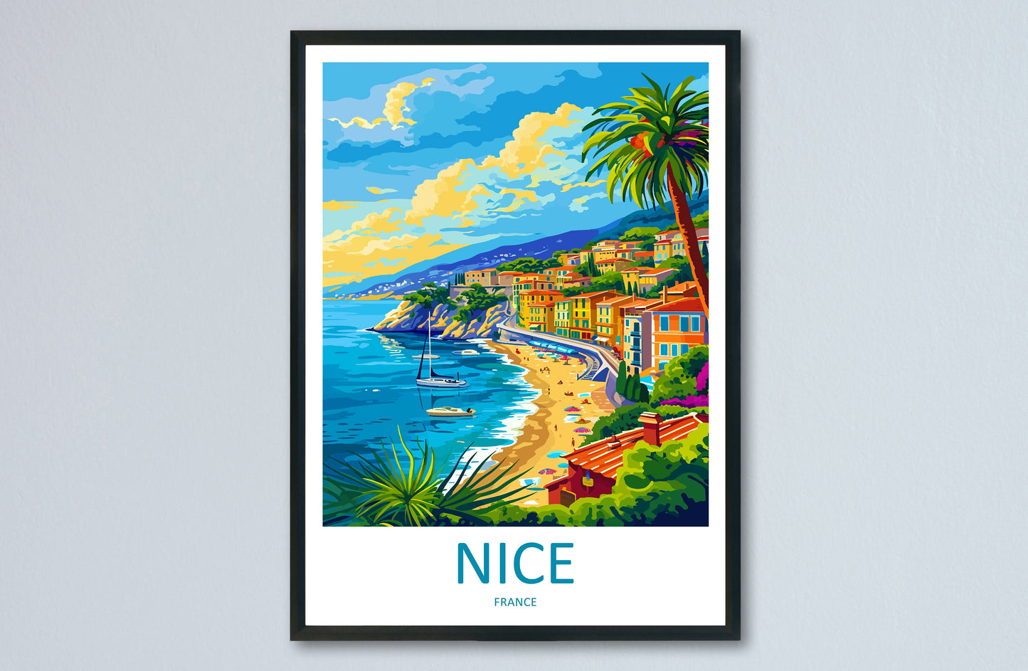 Nice France Print Nice France Home Decor Cityscape Art Print Nice France Wall Art for Travel Enthusiast Gift Wall Hanging Nice France Poster