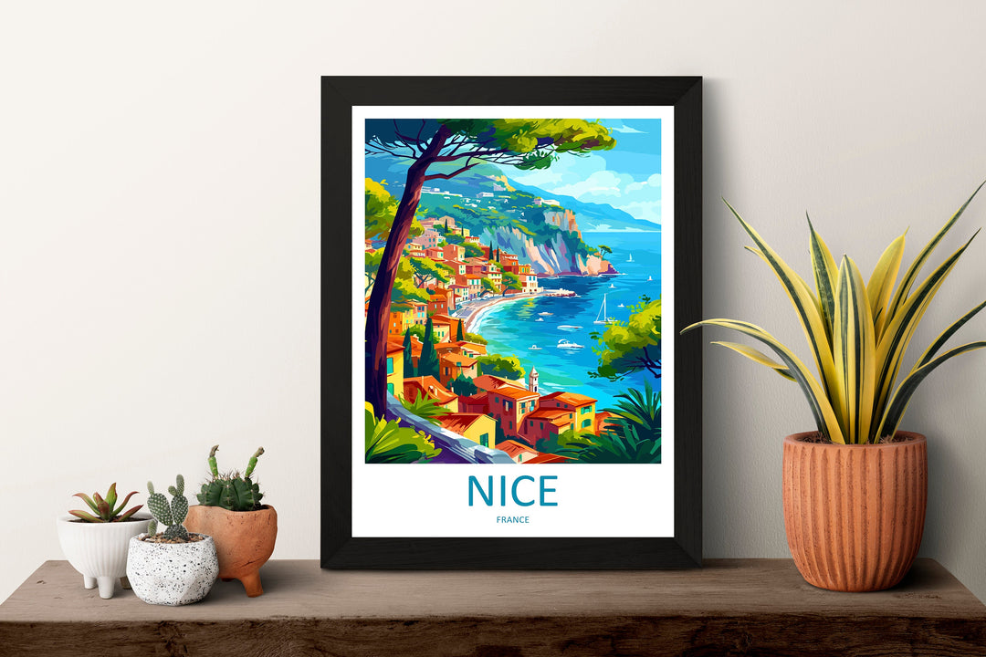 Nice France Print Nice France Home Decor Cityscape Art Print Nice France Wall Art for Travel Enthusiast Gift Wall Hanging Nice France Poster