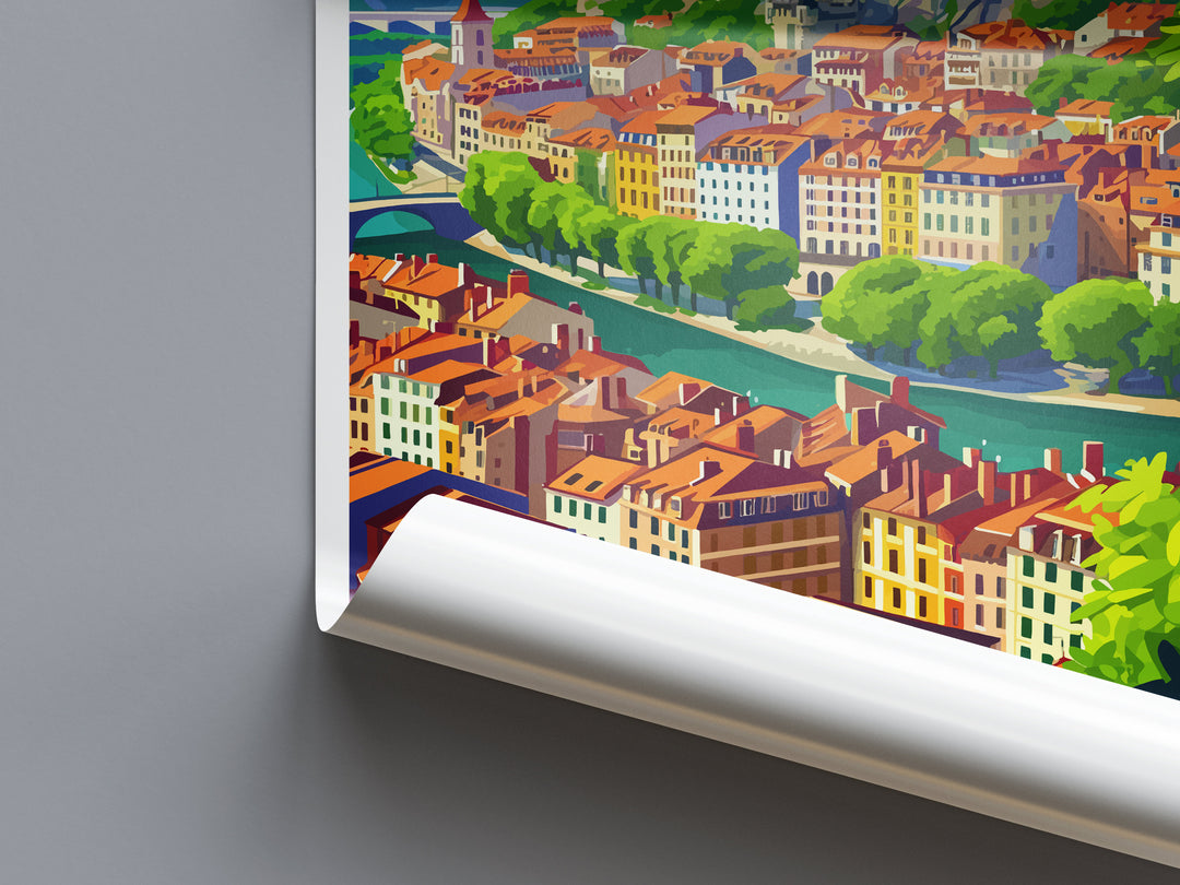 Lyon Print Lyon Wall Art for Travel Enthusiast Gift Wall Hanging Lyon France Home Decor Hanging Lyon Travel Print Wall Poster Lyon Decor Art