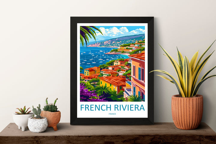 French Riviera Print French Riviera Home Decor Cityscape Art Print Wall Art Travel Enthusiast Gift Wall Hanging Saint-Tropez France