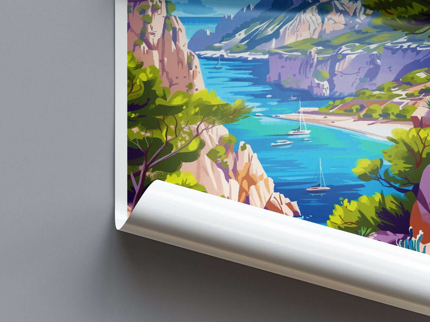Calanques Travel Print Wall Art Calanques France Wall Hanging Home Decoration Calanques Gift Art Lovers Wall Art Print Calanques Wall Ar