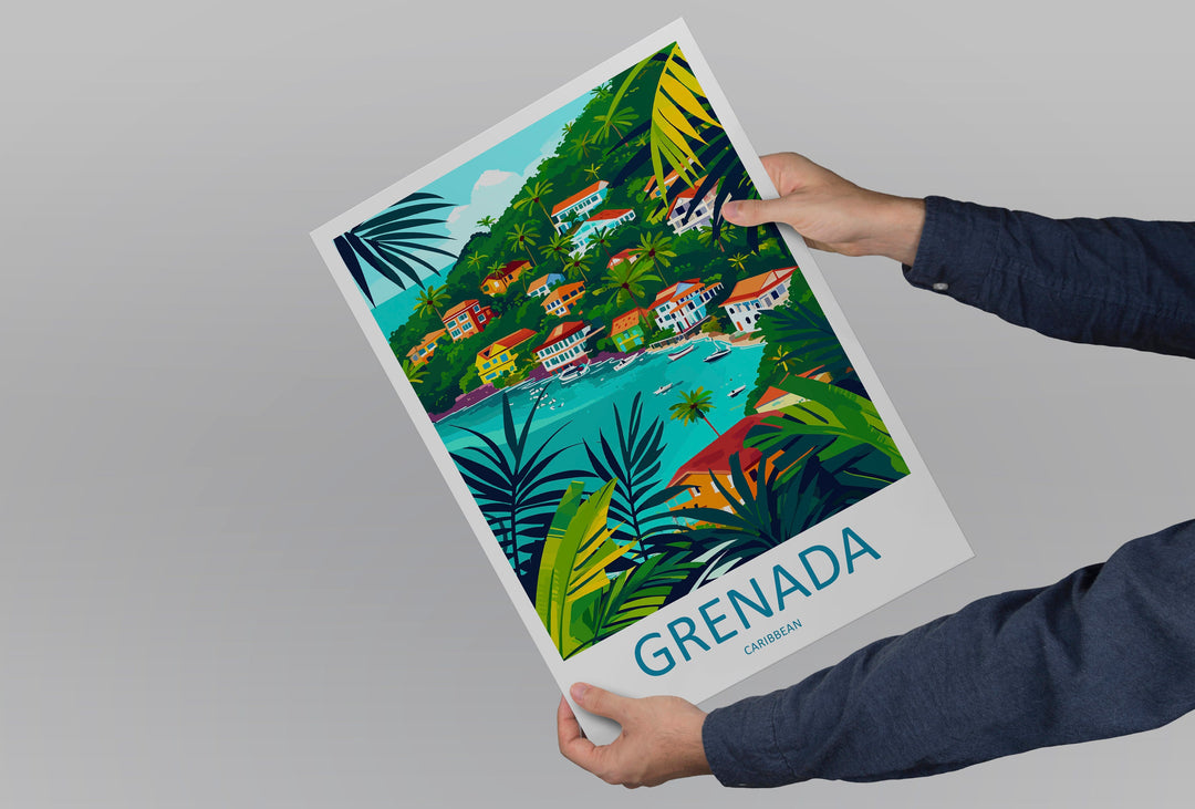 Grenada Travel Print Wall Art Grenada Wall Hanging Home Décor Grenada Gift Art Lovers Wall Art Caribbean Travel Print Poster Gift