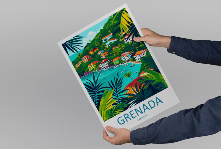 Grenada Travel Print Wall Art Grenada Wall Hanging Home Décor Grenada Gift Art Lovers Wall Art Caribbean Travel Print Poster Gift