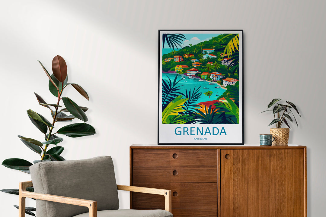 Grenada Travel Print Wall Art Grenada Wall Hanging Home Décor Grenada Gift Art Lovers Wall Art Caribbean Travel Print Poster Gift