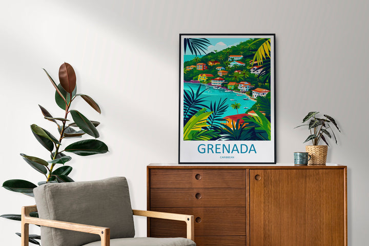 Grenada Travel Print Wall Art Grenada Wall Hanging Home Décor Grenada Gift Art Lovers Wall Art Caribbean Travel Print Poster Gift