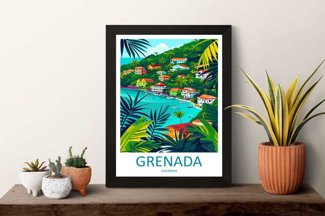 Grenada Travel Print Wall Art Grenada Wall Hanging Home Décor Grenada Gift Art Lovers Wall Art Caribbean Travel Print Poster Gift