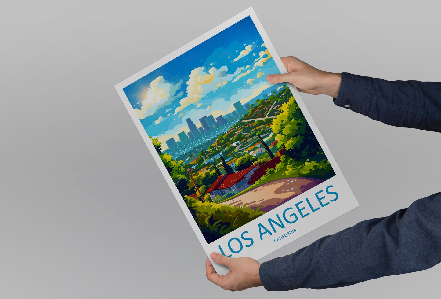Los Angeles Travel Print Wall Art Los Angeles Wall Hanging Home Décor Los Angeles Gift Art Lovers California Art Lover Gift Los Angeles Deco