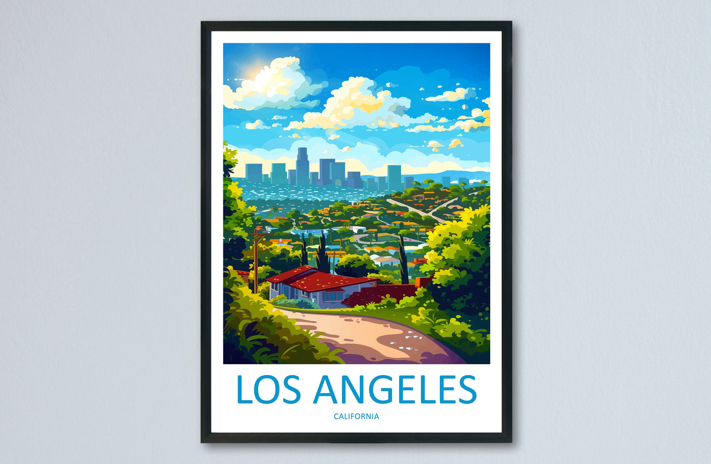Los Angeles Travel Print Wall Art Los Angeles Wall Hanging Home Décor Los Angeles Gift Art Lovers California Art Lover Gift Los Angeles Deco