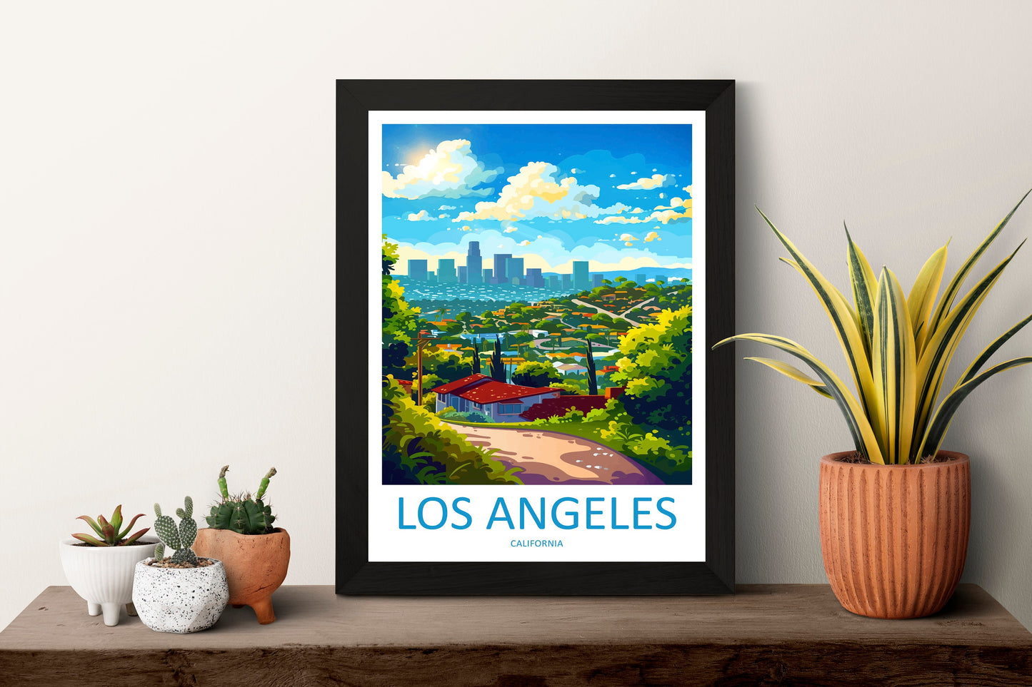 Los Angeles Travel Print Wall Art Los Angeles Wall Hanging Home Décor Los Angeles Gift Art Lovers California Art Lover Gift Los Angeles Deco