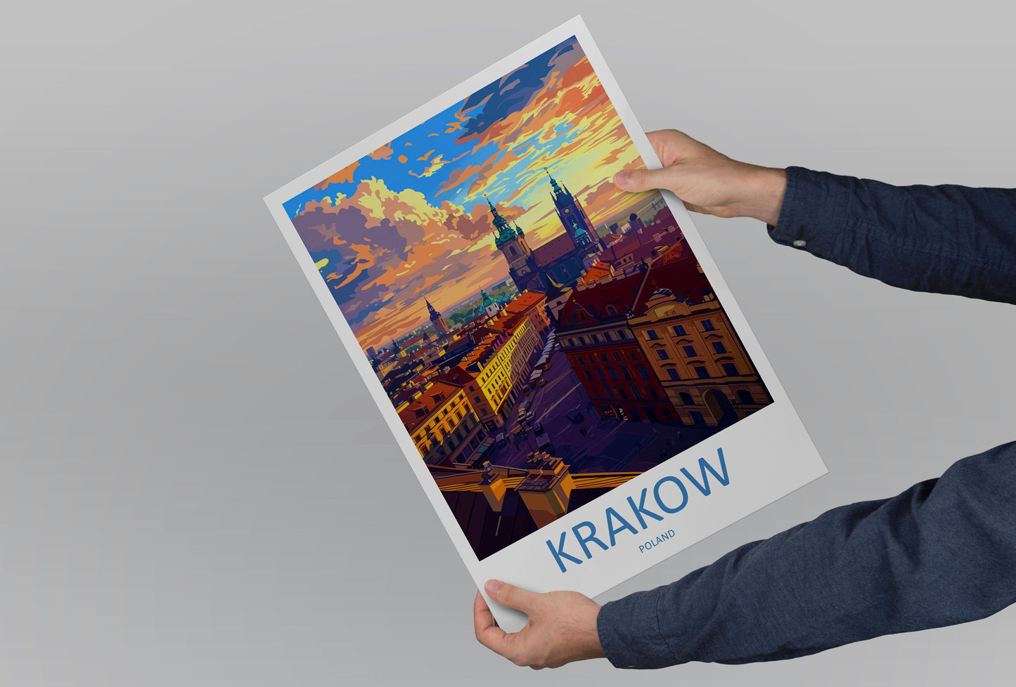 Krakow Travel Print Wall Art Krakow Wall Hanging Home Décor Krakow Gift Art Lovers Poland Art Lover Gift Krakow Travel Wall Art