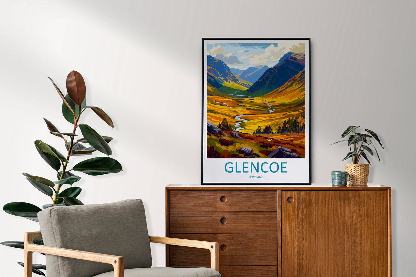 Glencoe Travel Print Wall Art Glencoe Wall Hanging Home Décor Glencoe Gift Art Lovers Scotland Art Lover Gift Glencoe Travel Artwork