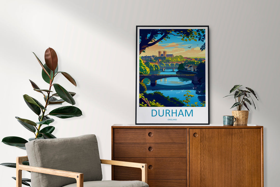 Durham Travel Print Wall Art Durham Wall Hanging Home Décor Durham Gift Art Lovers England Art Lover Gift Durham Travel Art Gift
