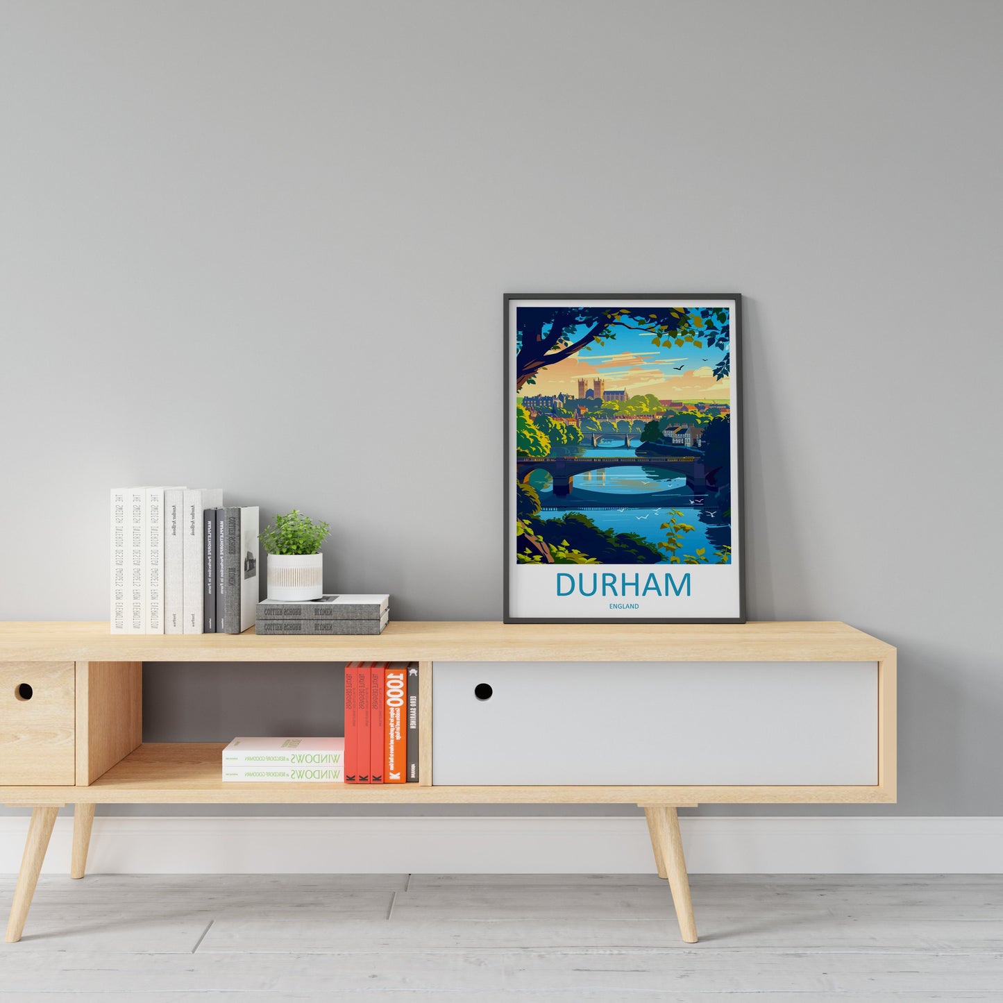 Durham Travel Print Wall Art Durham Wall Hanging Home Décor Durham Gift Art Lovers England Art Lover Gift Durham Travel Art Gift