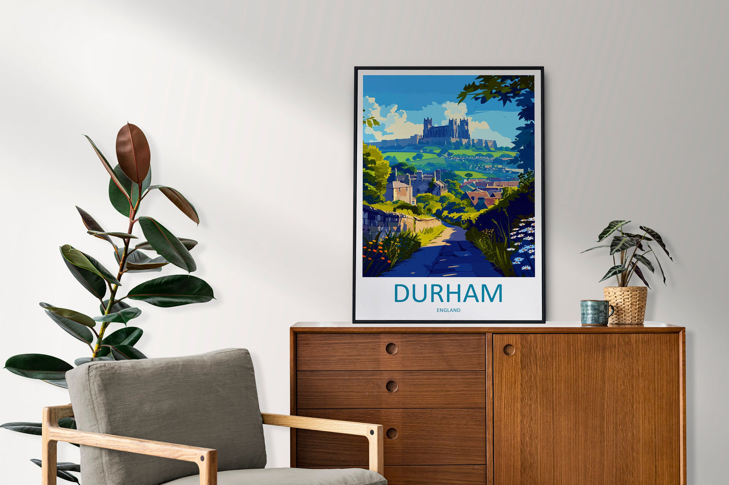 Durham Travel Print Wall Art Durham Wall Hanging Home Décor Durham Gift Art Lovers England Art Lover Gift Durham Travel Art Gift