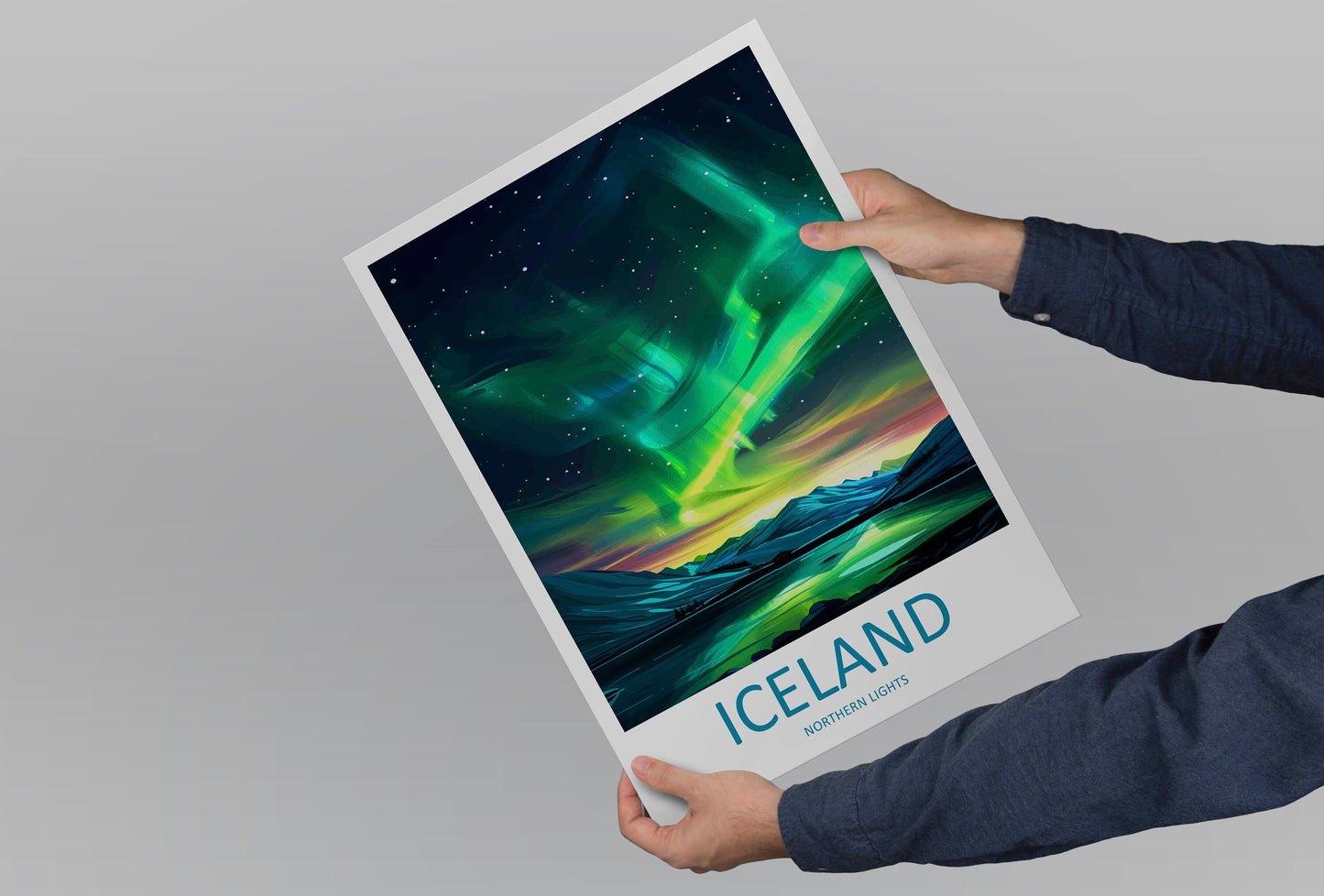 Northern Lights Travel Print Wall Art Aurora Borealis Wall Hanging Home Décor Aurora Borealis Gift Art Lovers Iceland Art Lover Gift Decor