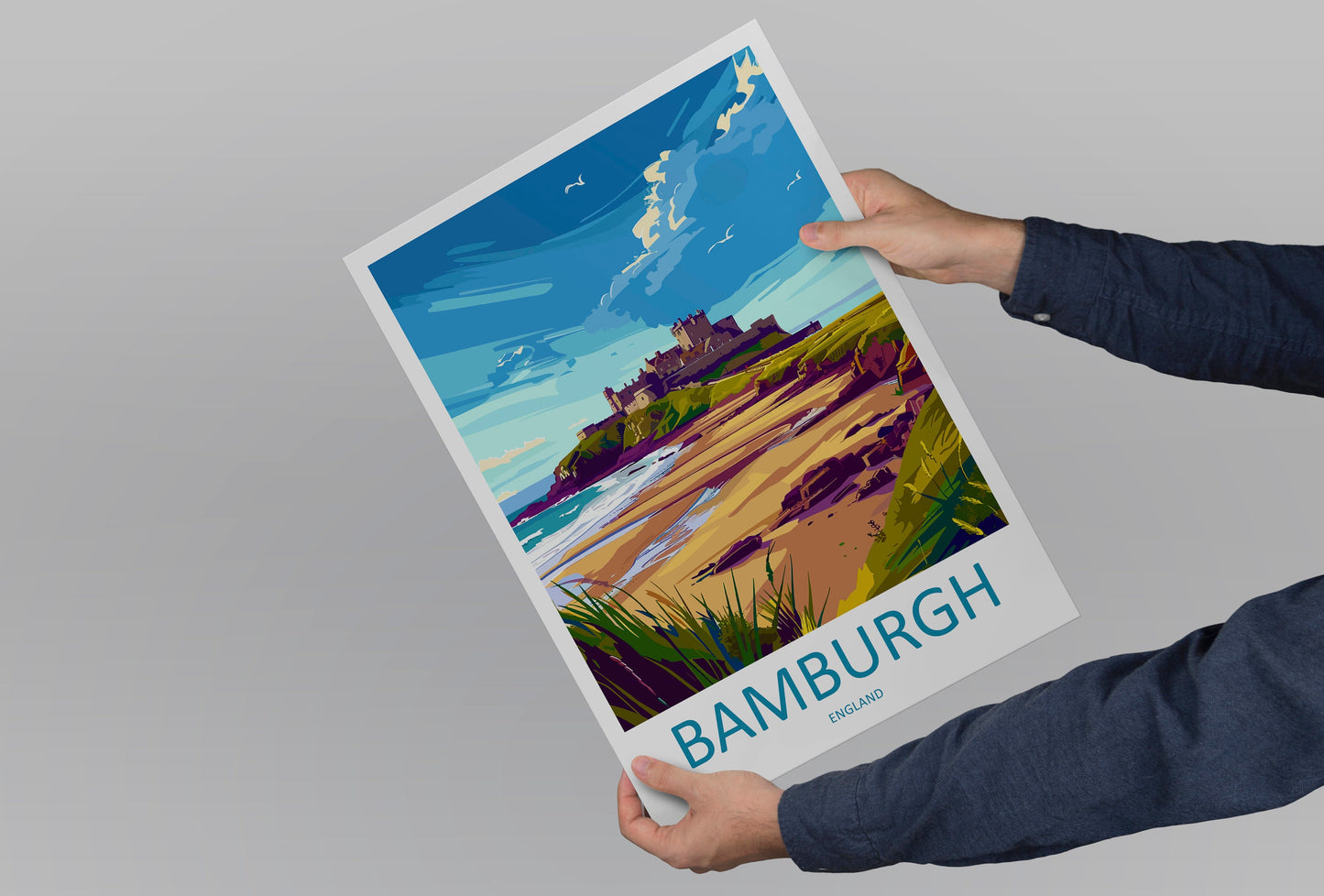 Bamburgh Castle Travel Print Wall Art Bamburgh Castle Wall Hanging Home Décor Bamburgh Castle Gift Art Lovers England Art Lover Gift