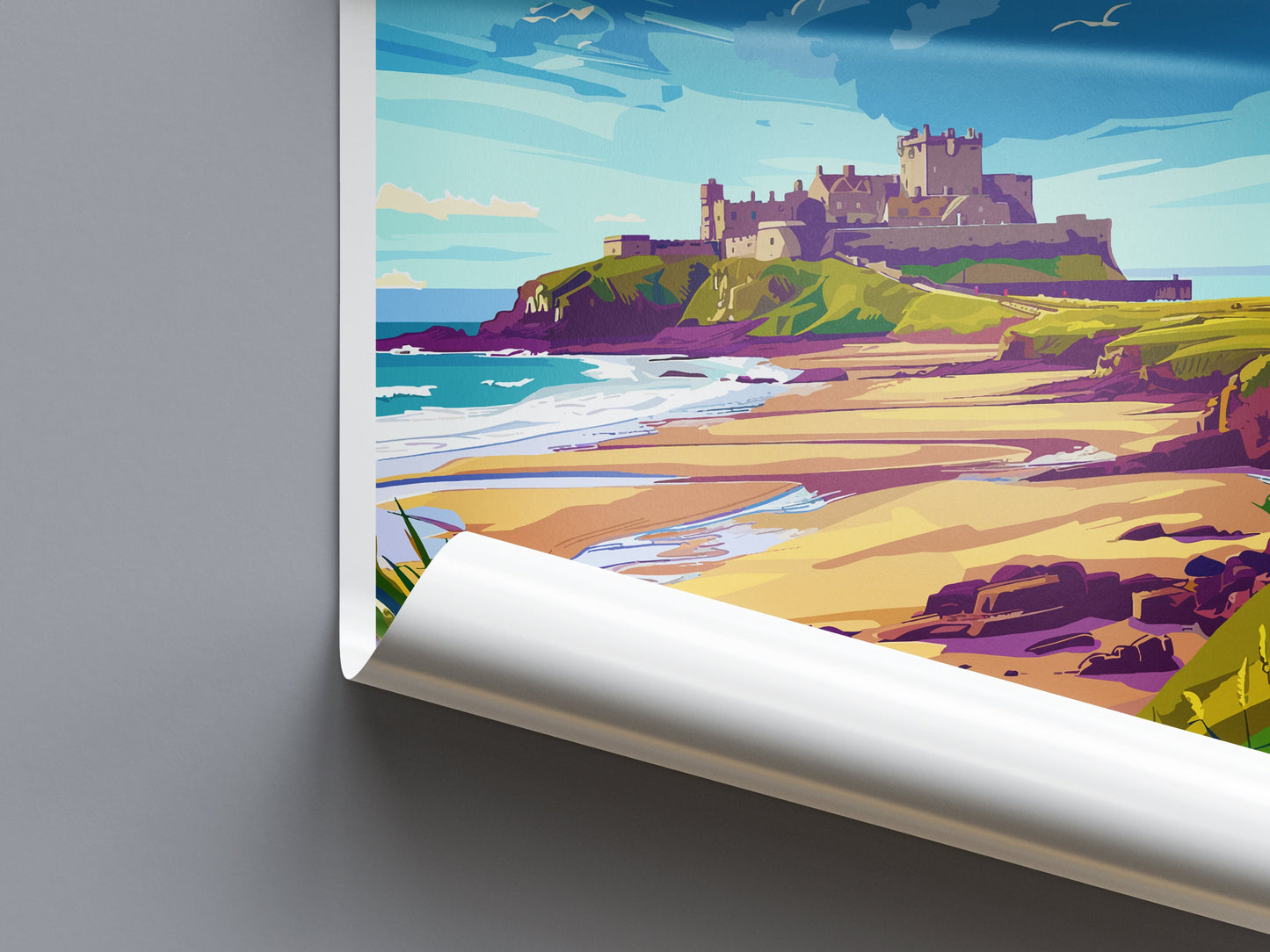 Bamburgh Castle Travel Print Wall Art Bamburgh Castle Wall Hanging Home Décor Bamburgh Castle Gift Art Lovers England Art Lover Gift