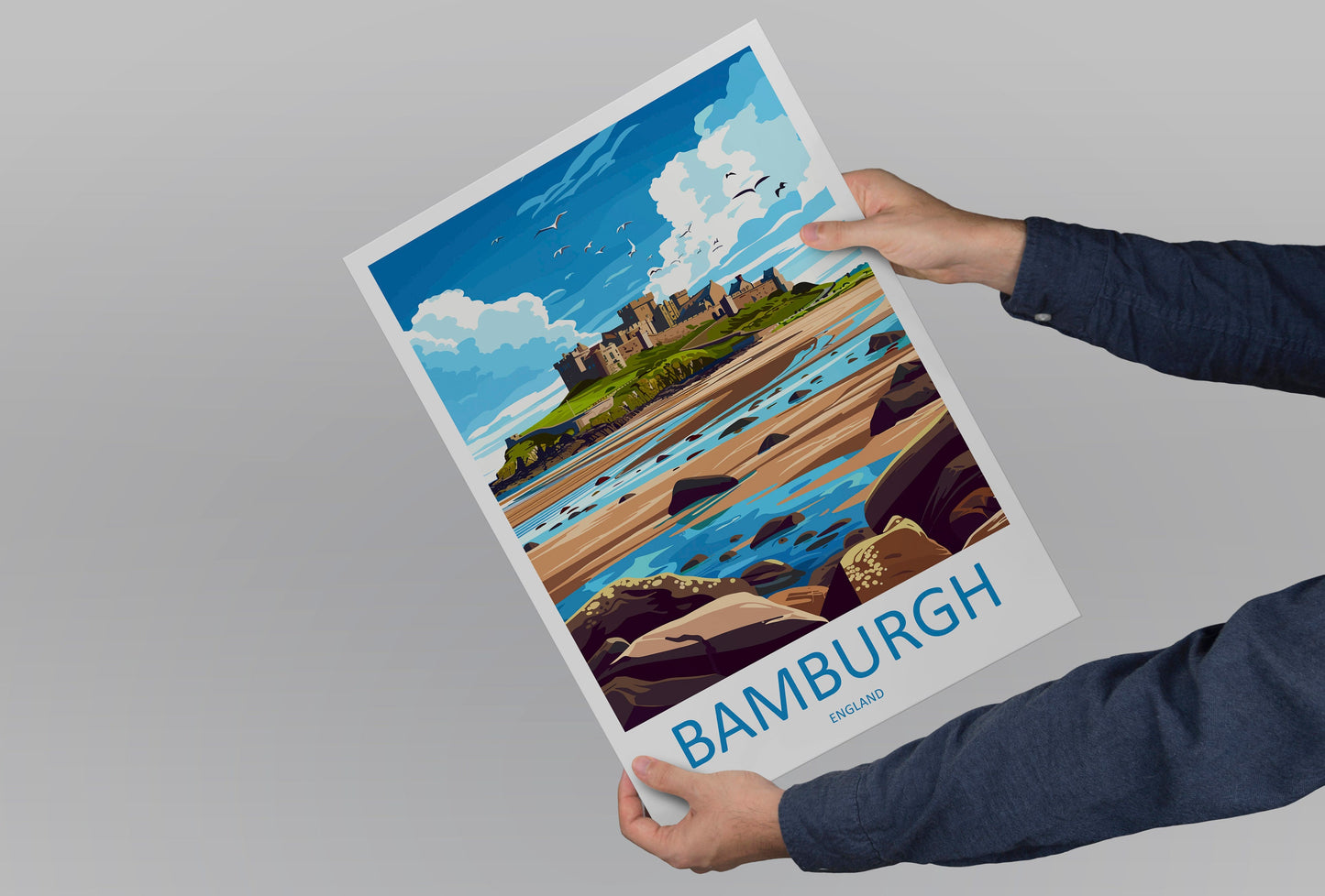 Bamburgh Castle Travel Print Wall Art Bamburgh Castle Wall Hanging Home Décor Bamburgh Castle Gift Art Lovers England Art Lover Gift