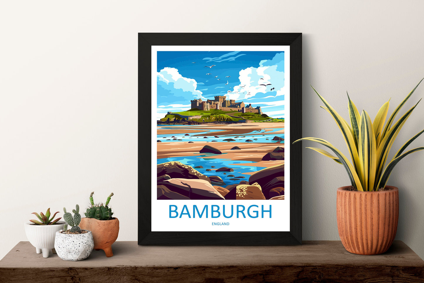 Bamburgh Castle Travel Print Wall Art Bamburgh Castle Wall Hanging Home Décor Bamburgh Castle Gift Art Lovers England Art Lover Gift