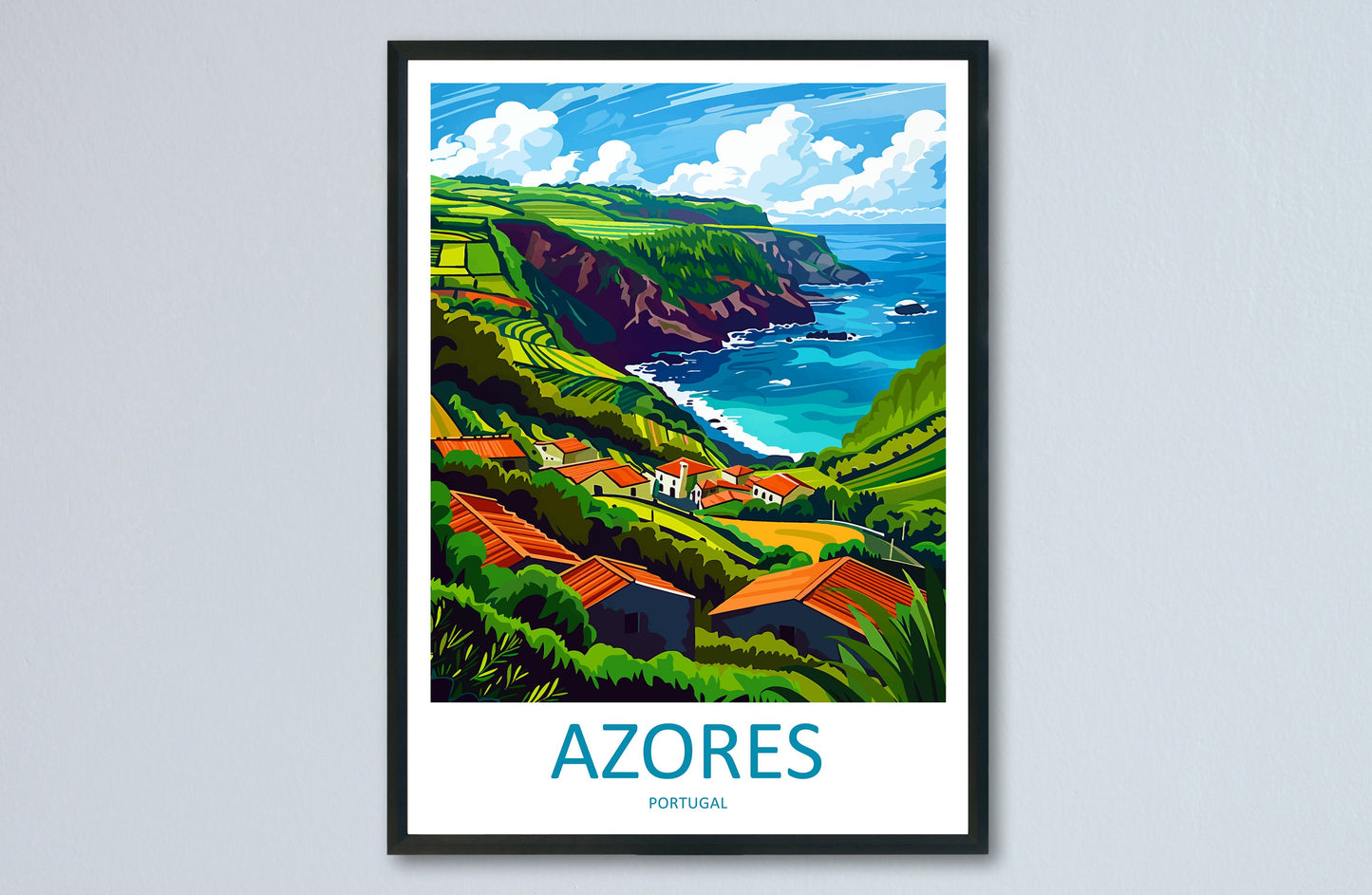 Azores Travel Print Wall Art Azores Wall Hanging Home Décor Azores Gift Art Lovers Portugal Art Lover Gift Azores Wall Décor Print