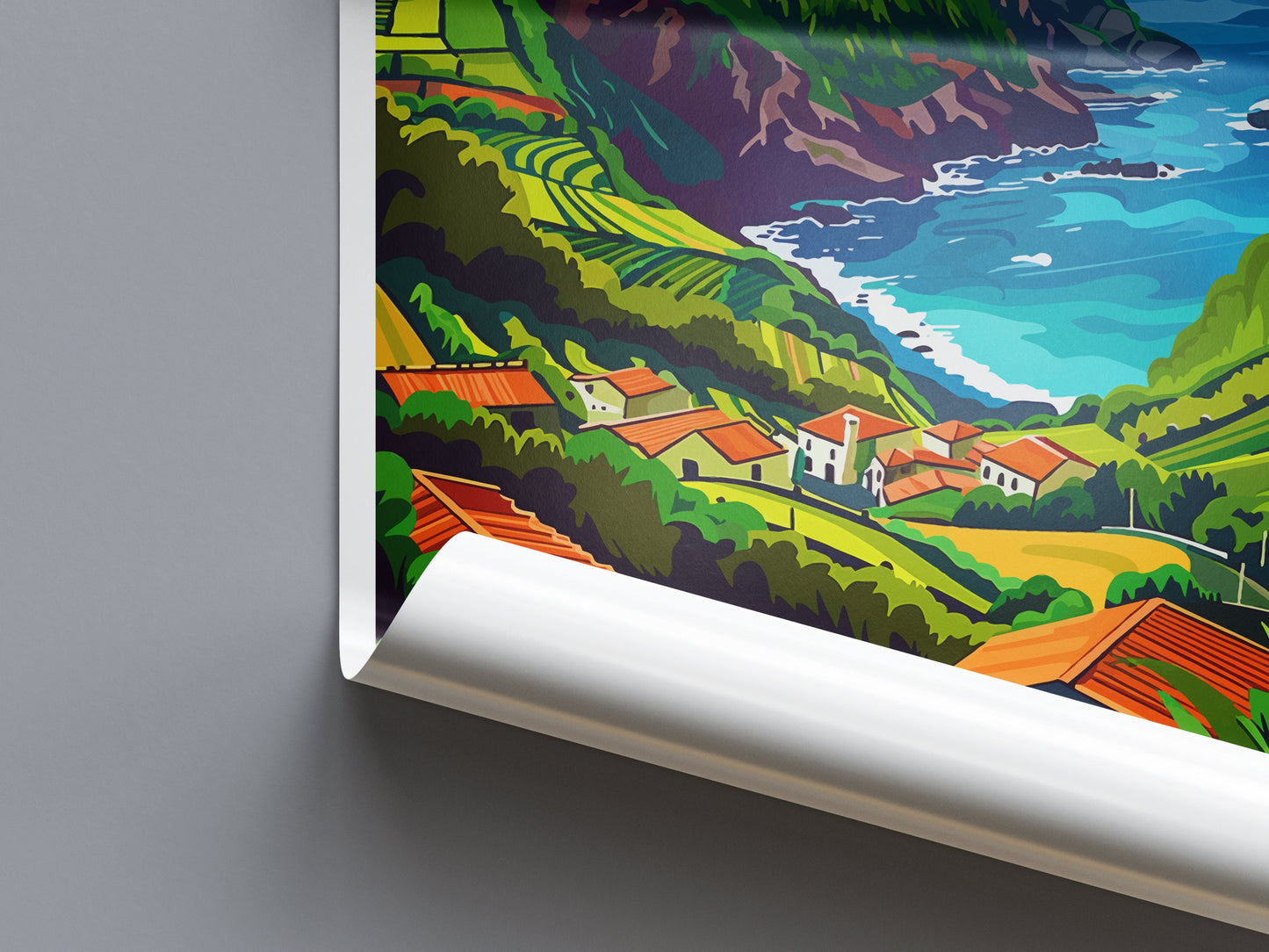 Azores Travel Print Wall Art Azores Wall Hanging Home Décor Azores Gift Art Lovers Portugal Art Lover Gift Azores Wall Décor Print