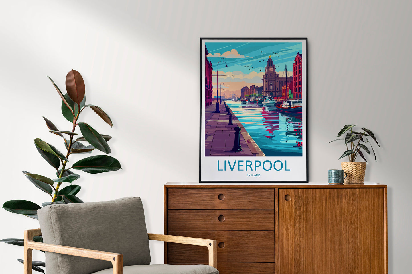 Liverpool Travel Print Wall Art Liverpool Wall Hanging Home Décor Liverpool Gift Art Lovers England Art Lover Gift Liverpool Travel Art Gift