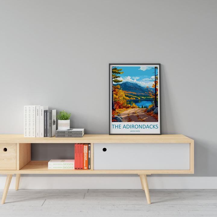 The Adirondacks Travel Print Wall Art The Adirondacks Wall Hanging Home Décor The Adirondacks Gift Art Lovers New York State Art Gift