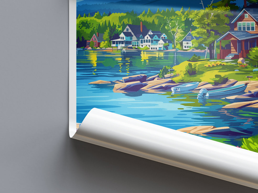 The Adirondacks Travel Print Wall Art The Adirondacks Wall Hanging Home Décor The Adirondacks Gift Art Lovers New York State Art Gift