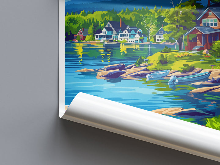 The Adirondacks Travel Print Wall Art The Adirondacks Wall Hanging Home Décor The Adirondacks Gift Art Lovers New York State Art Gift