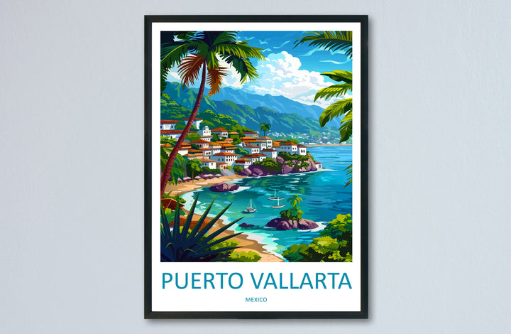 Puerto Vallarta Travel Print Wall Art Puerto Vallarta Wall Hanging Home Decor Puerto Vallarta Gift Art Lovers Wall Art Print Art Mexico Art