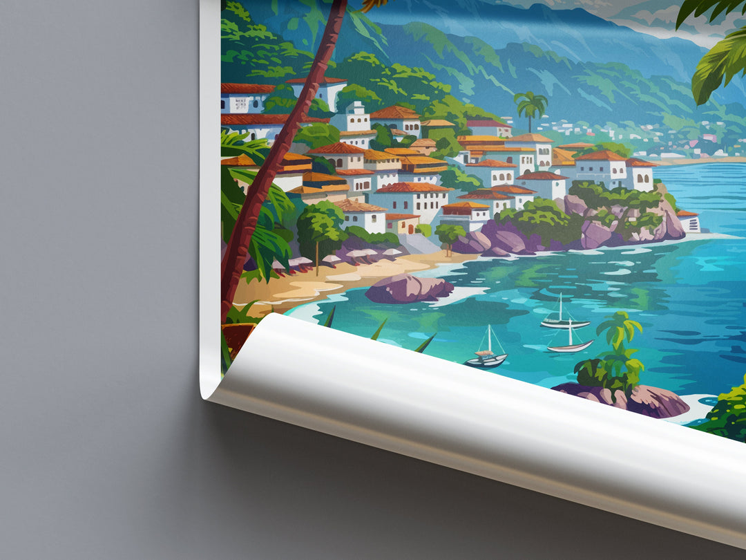 Puerto Vallarta Travel Print Wall Art Puerto Vallarta Wall Hanging Home Decor Puerto Vallarta Gift Art Lovers Wall Art Print Art Mexico Art
