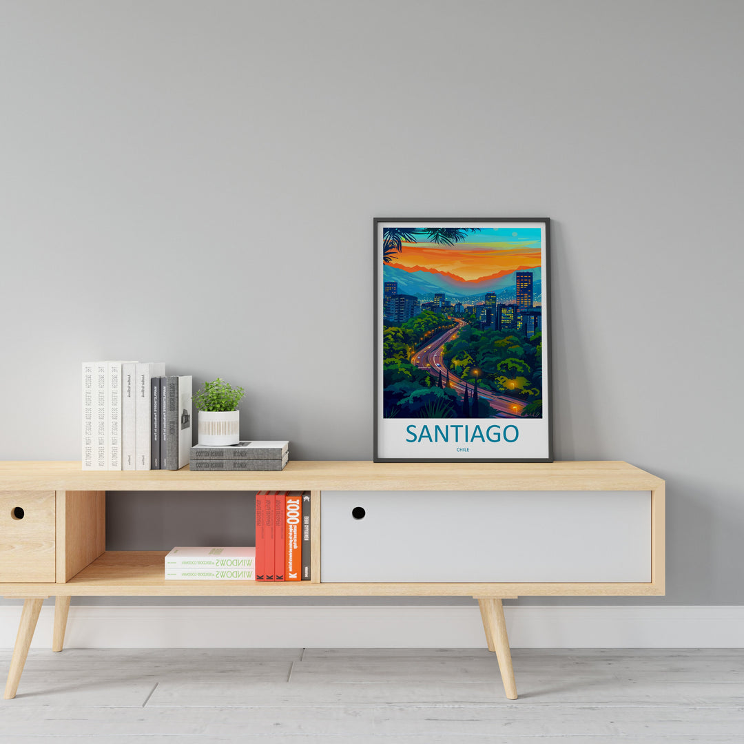 Santiago Travel Print Wall Art Santiago Wall Hanging Home Decoration Santiago Gift Art Lovers Wall Art Print Art Santiago Wall Print Chile