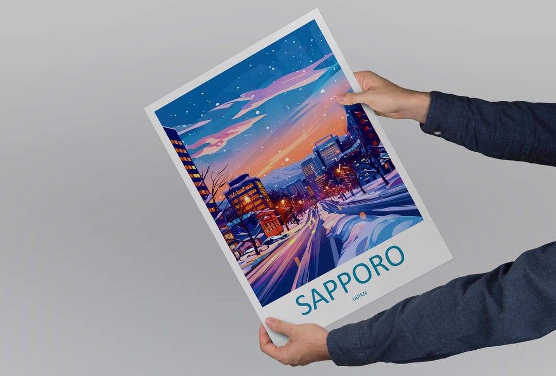Sapporo Travel Print Wall Art Sapporo Wall Hanging Home Décor Sapporo Gift Art Lovers Japan Art Lover Gift Japan Travel Gift
