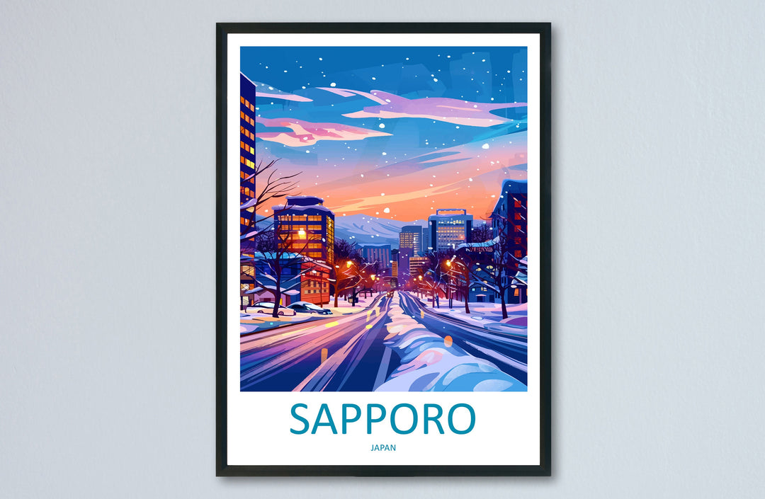 Sapporo Travel Print Wall Art Sapporo Wall Hanging Home Décor Sapporo Gift Art Lovers Japan Art Lover Gift Japan Travel Gift