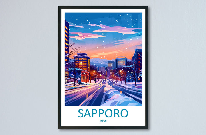 Sapporo Travel Print Wall Art Sapporo Wall Hanging Home Décor Sapporo Gift Art Lovers Japan Art Lover Gift Japan Travel Gift