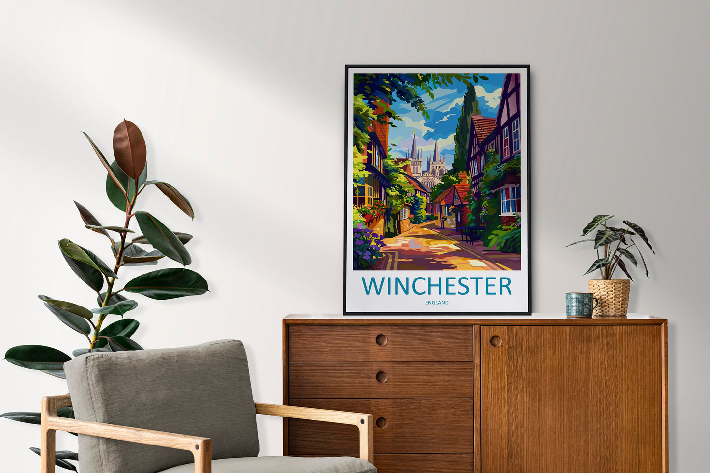 Winchester Travel Print Wall Art Winchester Wall Hanging Home Décor Winchester Gift Art Lovers England Art Lover Gift Winchester Travel