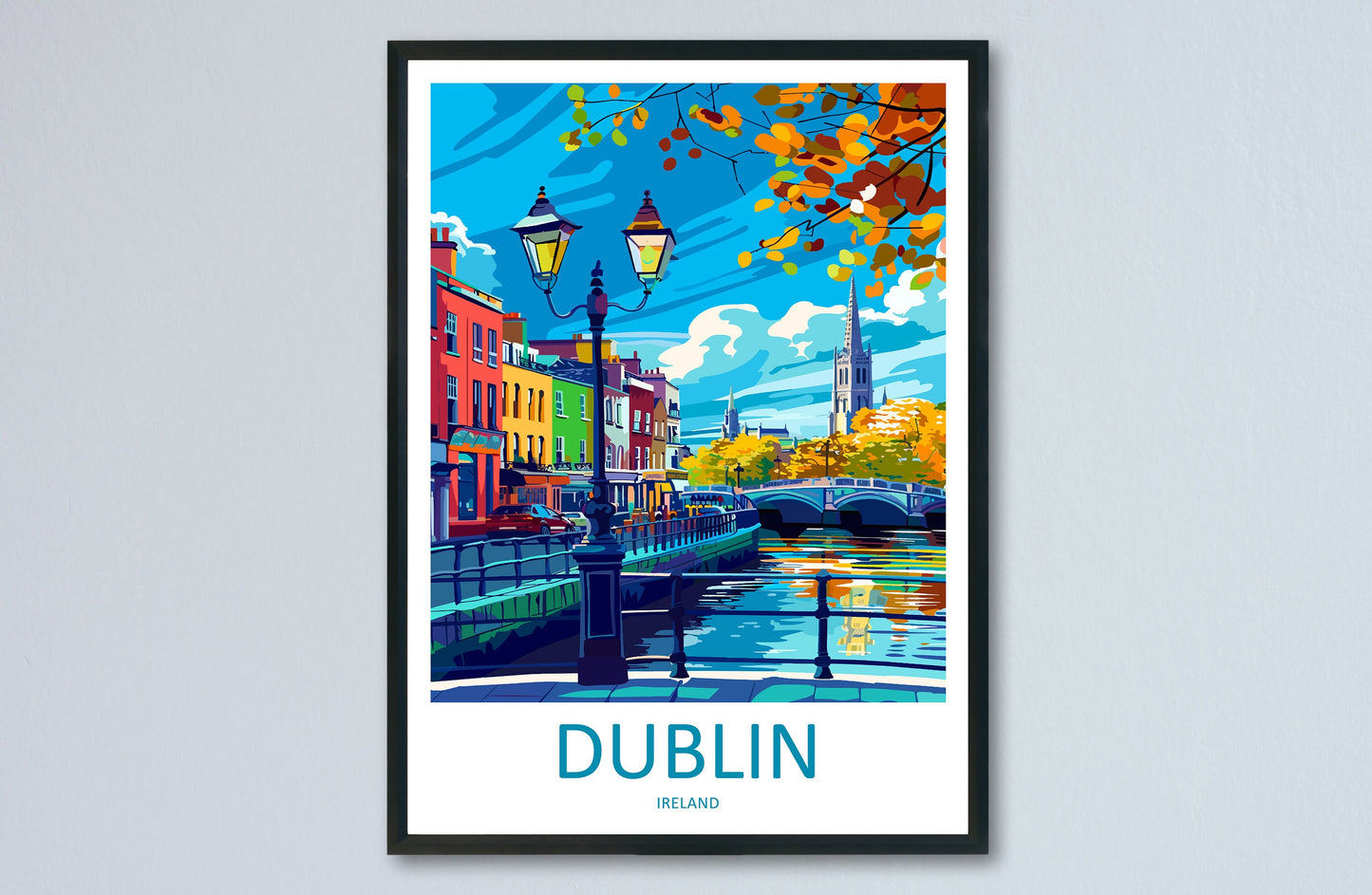 Dublin Skyline Print Dublin Home Decor Skyline City Art Print Dublin Wall Art for Ireland Enthusiast Gift Wall Hanging Dublin Ireland Print