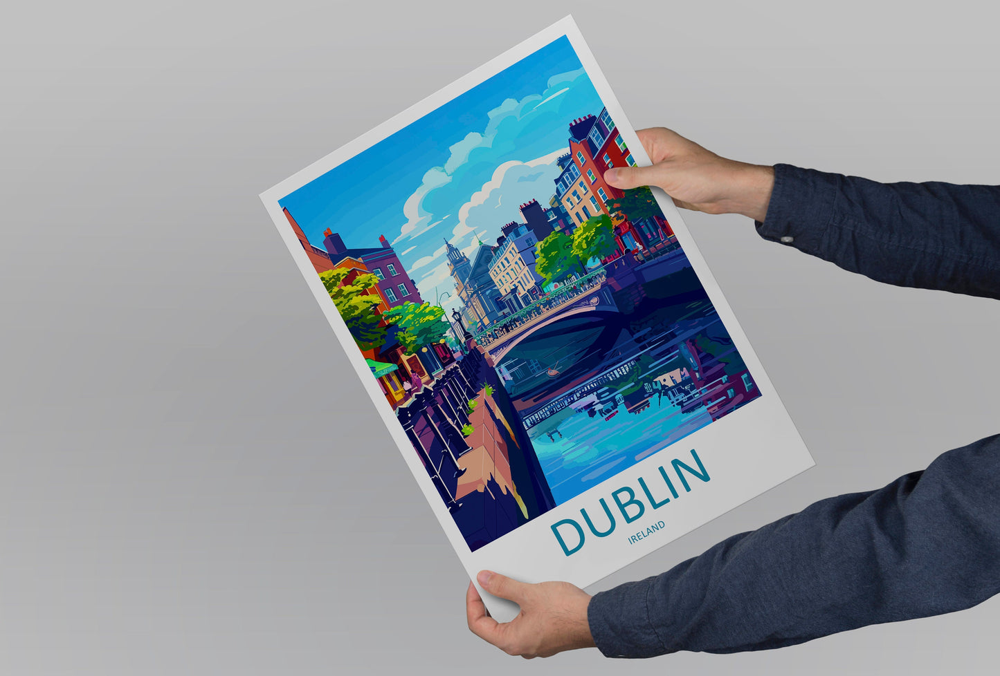 Dublin Skyline Print Dublin Home Decor Skyline City Art Print Dublin Wall Art for Ireland Enthusiast Gift Wall Hanging Dublin Ireland Print