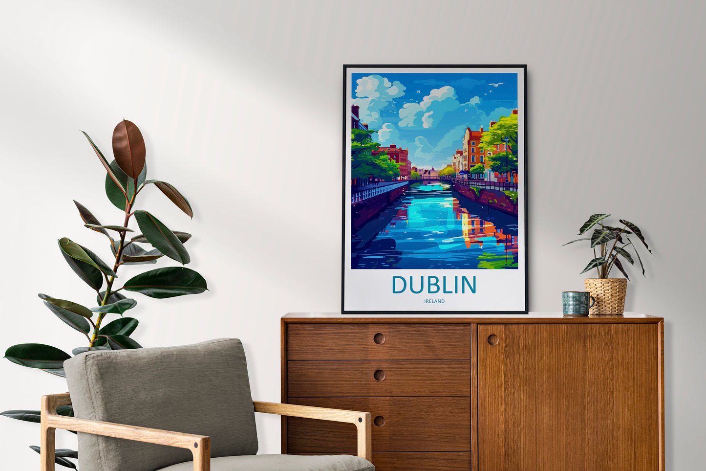 Dublin Skyline Print Dublin Home Decor Skyline City Art Print Dublin Wall Art for Ireland Enthusiast Gift Wall Hanging Dublin Ireland Print